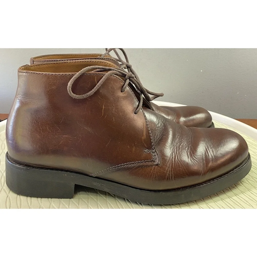 LOTTUSSE Men's Brown Leather Chukka Ankle Dress‎ Boots Made In Spain US 8/EUR 41